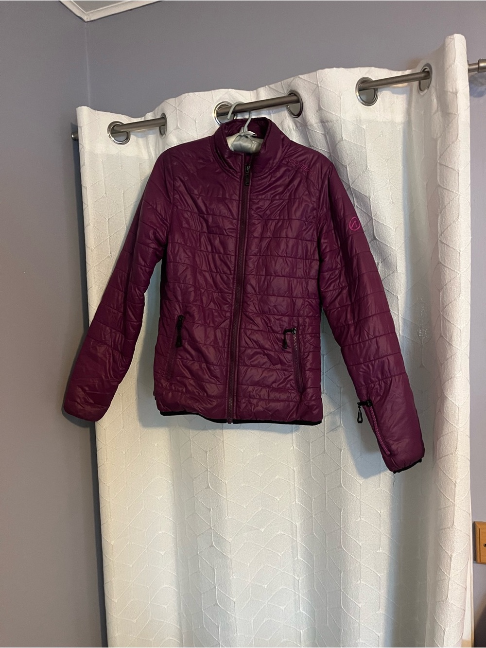 Olympia Activewear Quilted Puffer Jacket in Plum